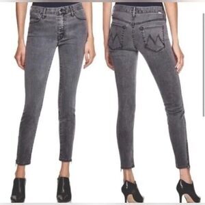 MOTHER Jeans Size 26 Black The Looker Lies and Shadows Skinny Stretch Denim